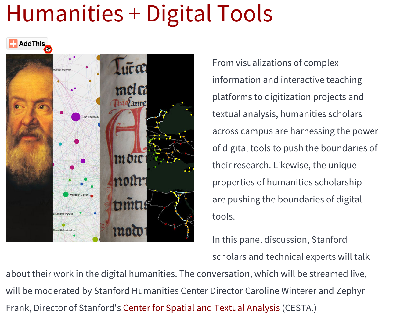 Members of the Center for Interdisciplinary Digital Research central in many Digital Humanities projects