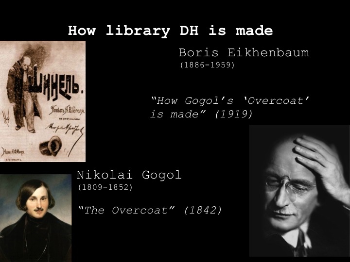 How library DH is made: Eikhenbaum and Gogol