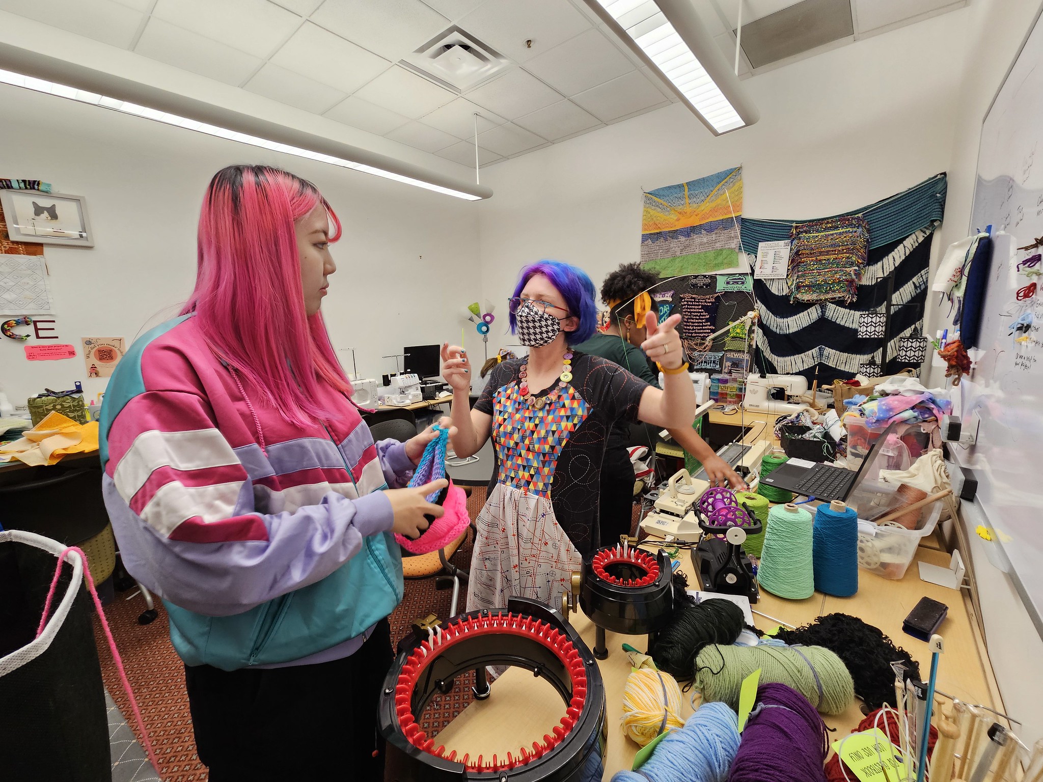 Quinn teaching in the Makerspace