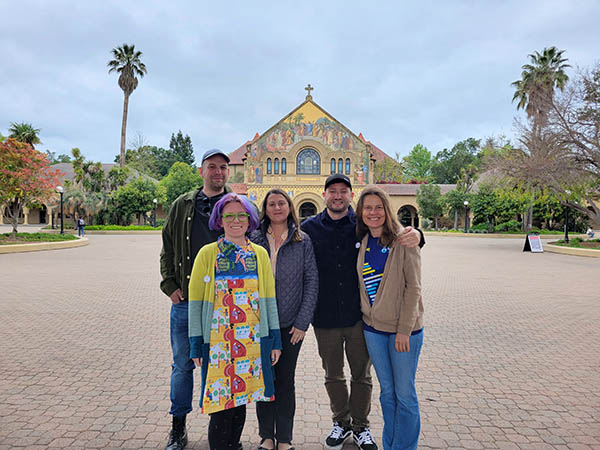 Left to right: Quinn Dombrowski, Andreas Segerberg, Anna Kijas, Sebastian Majstorovic, and Ulia Gosart at Stanford University.