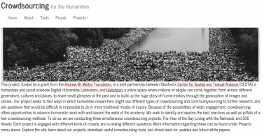 Crowdsourcing in the Humanities